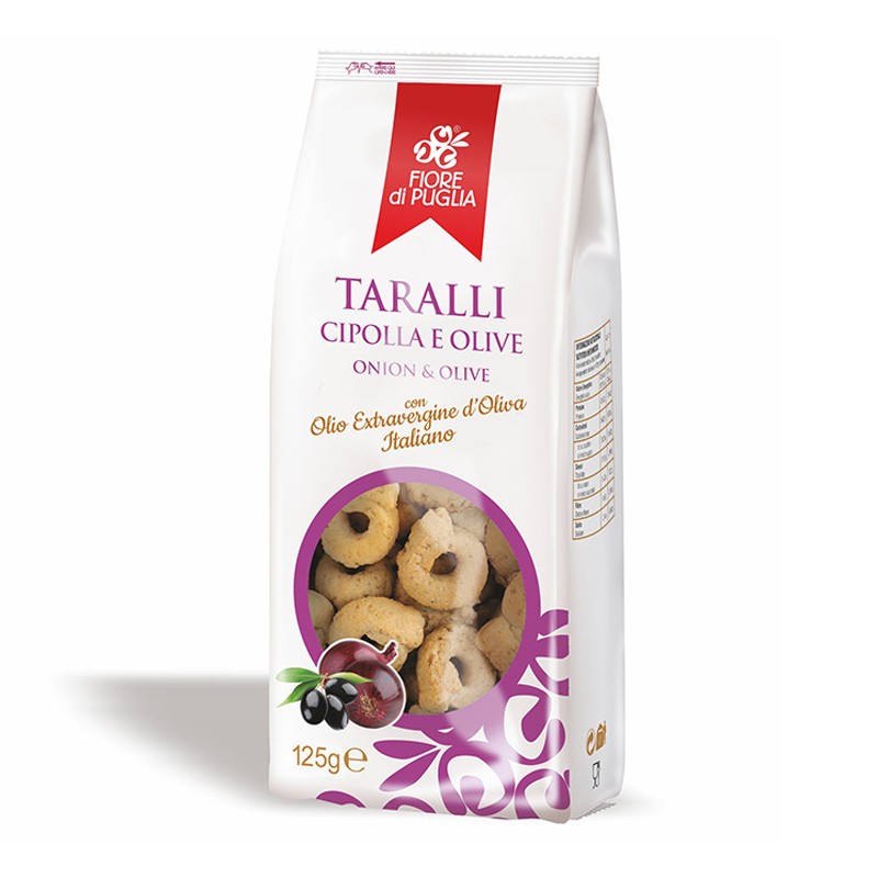 Cipolla e olive - Taralli tradizionali - Fiore di Puglia