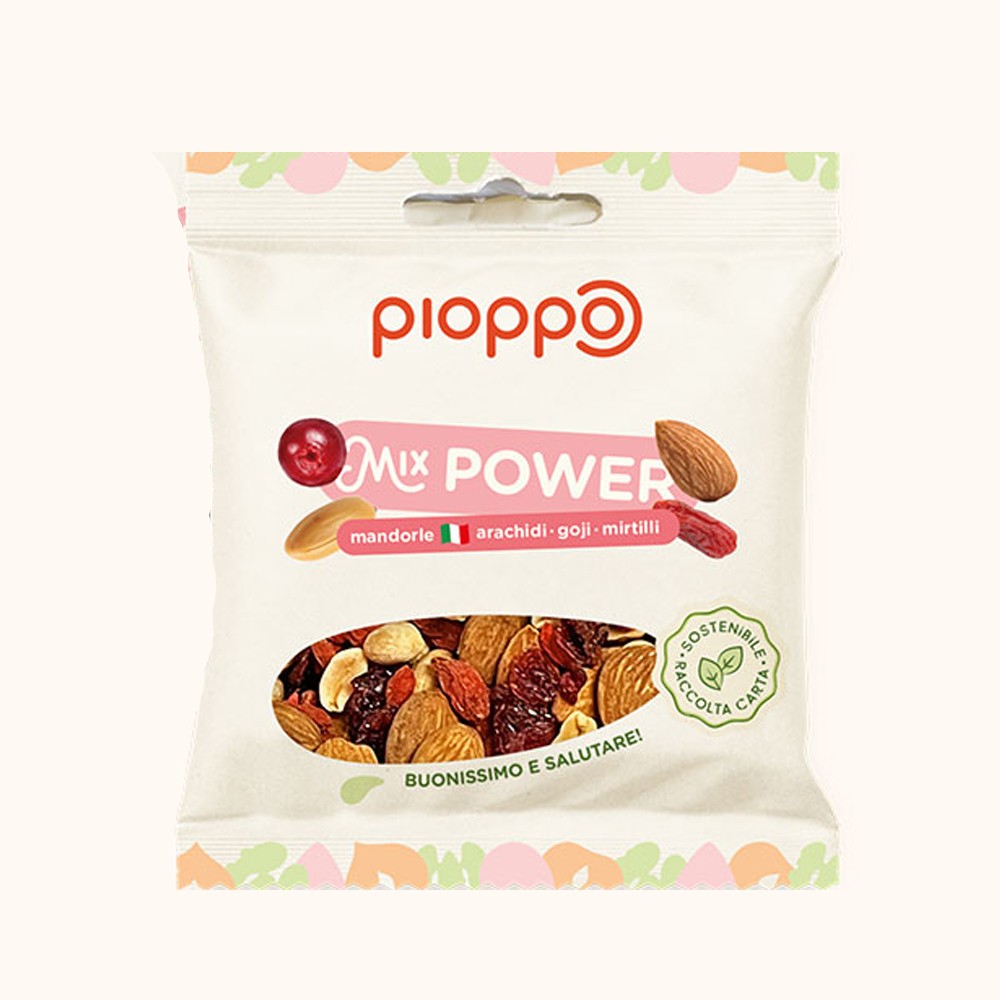 Mandorle, arachidi, goji, mirtilli - Mix Power - Pioppo