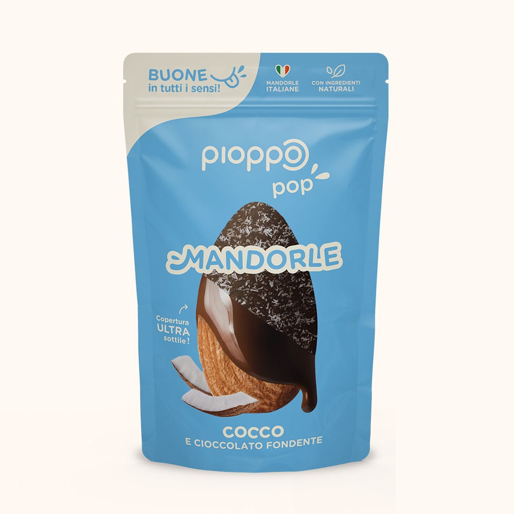 Cocco e cioccolato fondente - Mandorle ricoperte - Pioppo